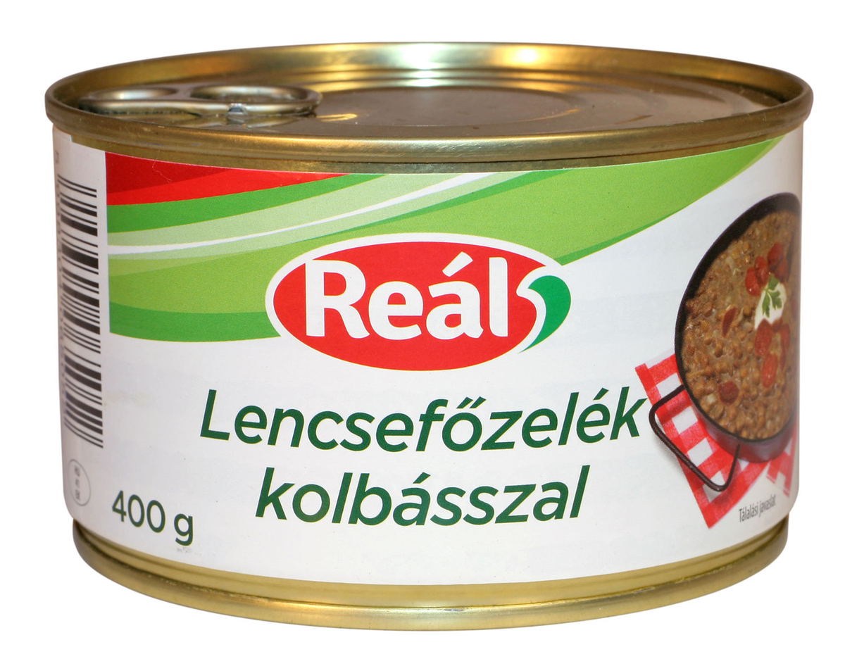 Reál lencsefőzelék kolbásszal konzerv, 400 g