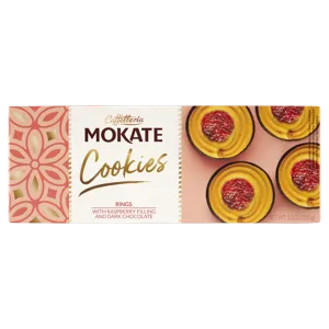 Mokate Cookies Rings malnás étcsokoládés keksz 150 g
