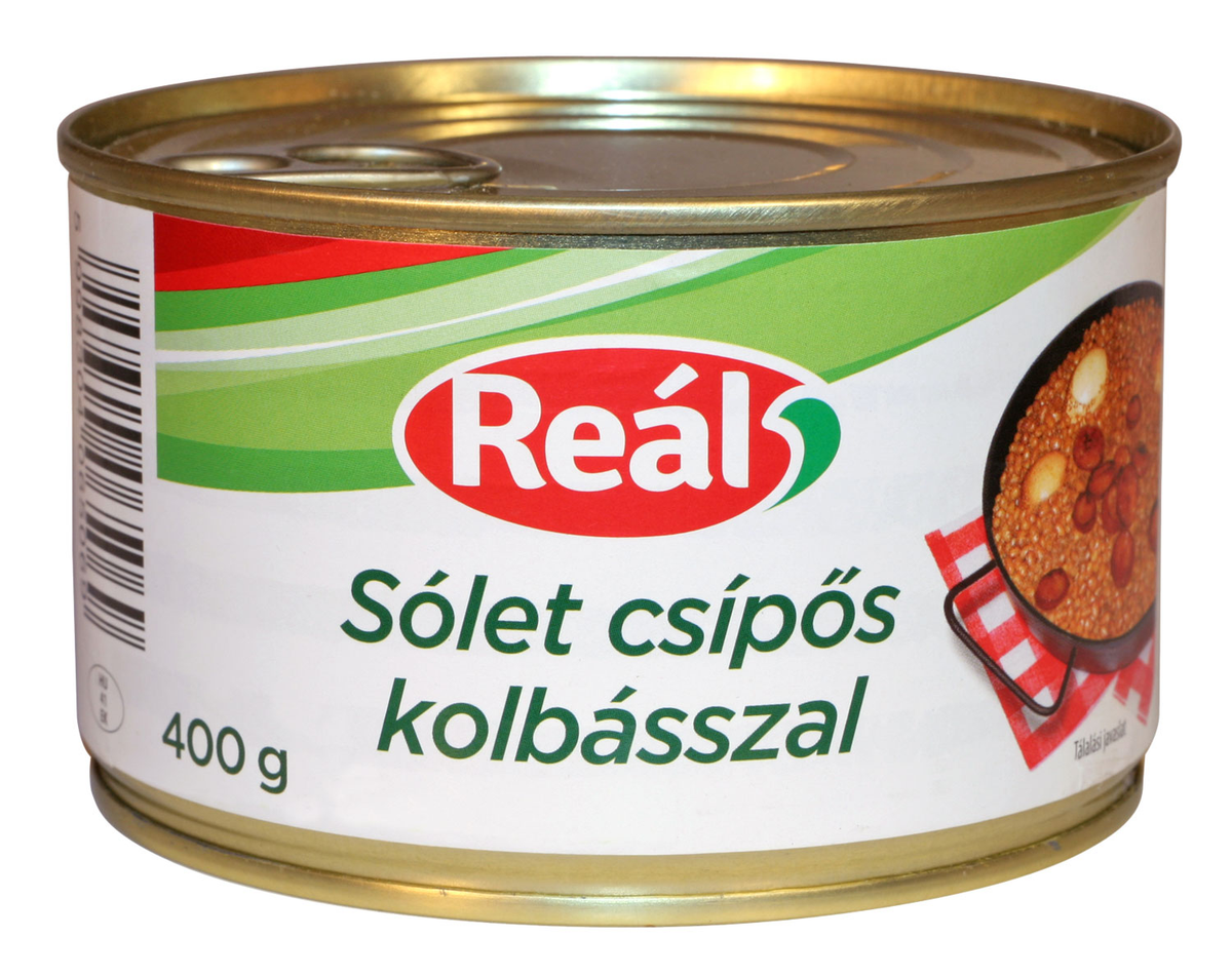 Reál sólet csípős kolbásszal készétel konzerv, 400 g