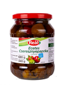 Reál ecetes cseresznyepaprika csípős üvegben, 680 g