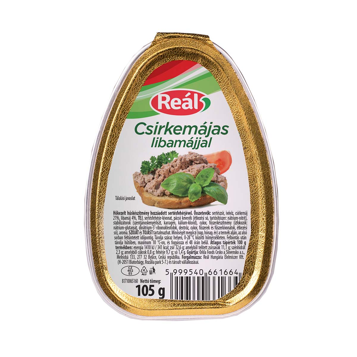 Reál csirkemájas libamájjal konzerv, 105 g