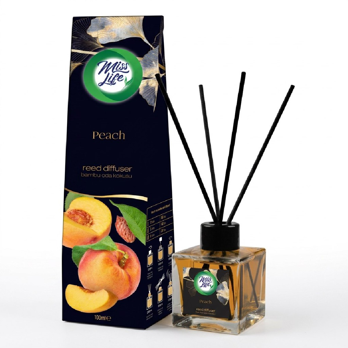 Miss Life Bamboo Pálcás Légfrissítő Peach 100ml