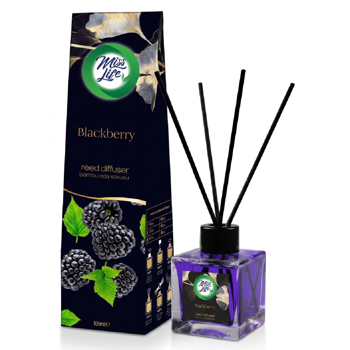 Miss Life Bamboo Pálcás Légfrissítő Blackberry 100ml